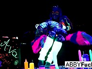 Fantastic busty lesbians Ava Addams and Abigail Mac enjoy wild fucking in neon paint in the club 4
