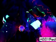 Fantastic busty lesbians Ava Addams and Abigail Mac enjoy wild fucking in neon paint in the club 9