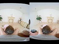 Dude with VR-glasses on enjoys blowjob and soapy handjob from his busty Asian girlfriend in POV 8