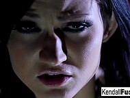 Gorgeous lady with amazing knockers Kendall Karson loses control with pleasure when riding a sex-machine 6