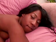 Black man shoves his thick XXX manhood into wet cunt of Ebony whore after good blowjob from her 10