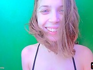 Russian girl Katya flirts with a man on the beach and soon sucks his dick and enjoys POV fucking 11