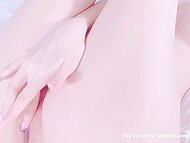 Slender Asian charmer poses for the camera when playing with her sweet pussy and squirting on the bed 6