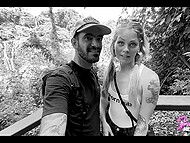 Young cutie with tattoos gets a lot of cum on her belly after amateur POV fucking with bearded guy 5