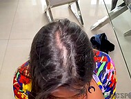 Experienced dark-haired MILF offers POV blowjob and shows her juicy booty for a great fuck in doggystyle 6