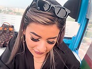 Blonde bitch Naty Delgado gives POV blowjob in public place and takes off panties for great amateur fucking 5