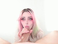 Filthy alt cutie seduces her sister’s hubby and blows him under the table while the sister sits beside them  9