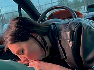 Sexy stepsister in stockings washed her bro’s car for money and gave him head like a pro in the backseat 5