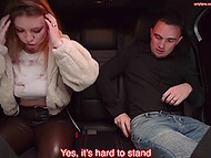 Russian blonde has to have a quick fuck with a stranger right in a car because he saved her life 11