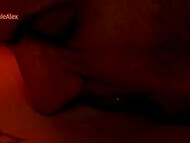 Couple of lovers film on camera amateur romantic sex, which ends with a shot of sperm in shaved pussy 4