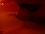 Couple of lovers film on camera amateur romantic sex, which ends with a shot of sperm in shaved pussy 5