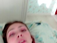 Wearing black stockings, Russian cutie sucks dick and directs it into the vagina to achieve an orgasm 10