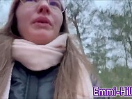 Perverted German teeny came to the woods to make amateur video of her pissing for her fans outdoors 6