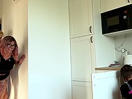Cock-hungry European slut takes cock of the plumber’s partner and his cum cum on ass while the dude was working 8
