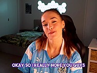 Cute Latina wench can’t help masturbating when watching Final Fantasy porn version with never-ending sex 11