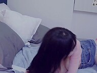 Lustful Asian hottie exposed big boobs and impressed her boyfriend with a blowjob turning into languid fucking 5