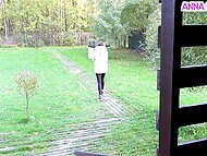 Lost in the forest Russian hottie asked a stranger guy to spend a night in his house and let him fuck her 4