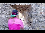 Blonde tourist Mia Adler experiments by indulging in dirty carnal pleasures in a public place 4