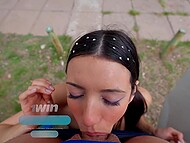 Lucky fan accidentally meets a sultry pornstar and offers her dirty POV fucking right in the car 6