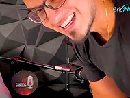 Shameless Latina MILF shakes her huge ass and tits plays with her pussy toying it with dildo in the studio 8