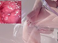 Dark-haired cutie streachs her tight asshole with a toy and then enjoys amateur anal sex in POV 4