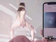 Dark-haired cutie streachs her tight asshole with a toy and then enjoys amateur anal sex in POV 7