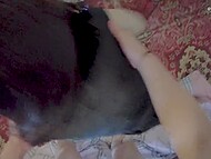 Horny dude woke up cute Asian brunette in stockings to fuck her in her mouth and unprepared pussy 11