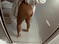 Before a date, busty brunette with big butt enjoys amateur masturbation with dildo and films it on cam 5