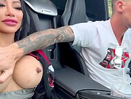 Busty Filipino MILF CJ Miles blows her man while him driving a car and gets her cunt drilled at home 4