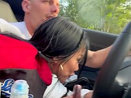 Busty Filipino MILF CJ Miles blows her man while him driving a car and gets her cunt drilled at home 5