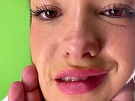 Cute Latina tart watches the porn video she has made herself on the net and masturbates on camera 6