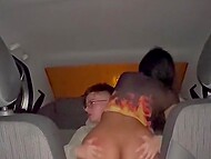 Teen dude takes a stunning hooker into the car and shoves his thick cock into her mouth and vagina 11