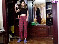 Using a new sex toy, Russian couple simulates an amazing amateur threesome sex near a Christmas tree 4