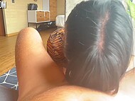 Mature stud takes pictures of the winsome brunette MILF and fucks her twat till facializing her 4