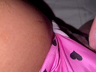 In the middle of the night MILF in pink panties woke up wanting to enjoy amateur masturbation with fingers 10