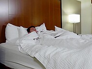 Before going to sleep with a stranger, big titted MILF couldn't resist crazy fucking with him 5