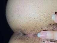 Drunk bitch Tatiana Jules allows her boyfriend to take off panties from hairy pussy and fuck her in bedroom 4