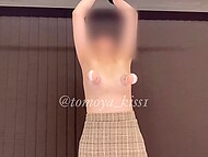 The dude hangs his submissive Japanese GF to the ceiling and stimulates her nipples with sex toys 11