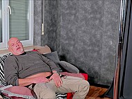 Dirty-minded German wench seduced her new fat stepdaddy on having a quickie while mommy was away 11