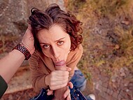 On a beautiful autumn day, horny and bold lovers have fun through public fucking right in the park 8