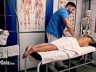 Stunning Spanish cougar Susy Gala enjoys erotic massage and huge phallus of the muscular masseur 4
