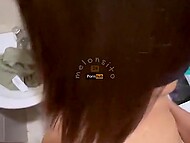 Busty whore and her horny boyfriend dropped into the public toilet just to copulate on their cam 9