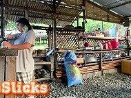Amateur Asian wench pulls pants down to take her lover’s erect tool into twat from behind in the empty bar 5