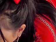 Playful Asian MILF met a new lover and took his home to blow his dick and spread legs for his prick 5