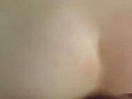 Cum fills moist pussy of the cute nerdy-looking girl after she blows her man and takes his boner into vagina 5