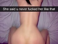 Sexy brunette with small boobs met a guy on the Internet and let him cum in her shaved pussy 5