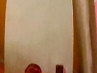 A guy makes an amateur video of his naked slender girlfriend riding his dick in cowgirl style on the bed 5