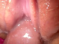 Aroused male takes his bitch’s pants off to finger her juicy cunt and shoves his boner deep into it 7