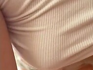 The stud uses his cock to wake his busty girlfriend up with sticking it into her mouth and vagina 6