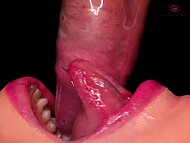 Talented and slutty chick with juicy lips sucks a dick in a condom and then tastes the sperm 8